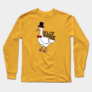 Silly Goose Wearing a Top Hat Long Sleeve T-Shirt